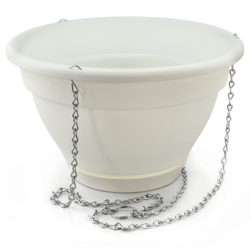 12" White Caribbean Hanging Basket